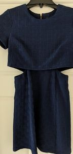 Top Shop Cutout blue weave Aline Dress